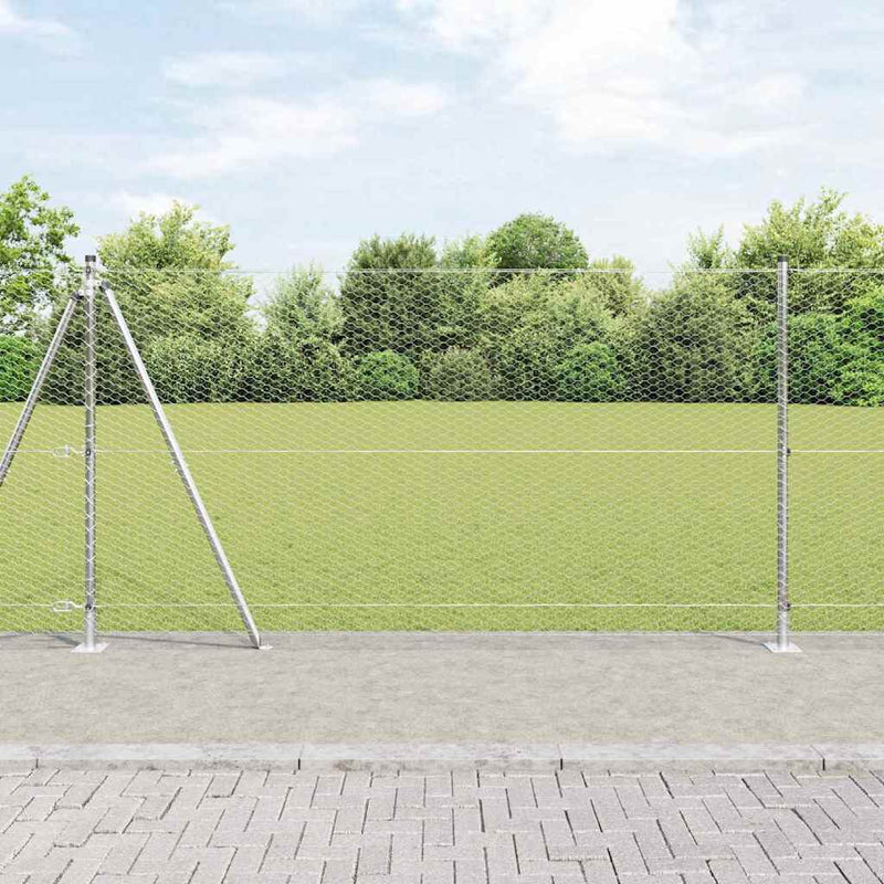 Load image into Gallery viewer, Vidaxl afrasteringspaal zilver 10 x 1,2 m (25 mm gaas) staal
