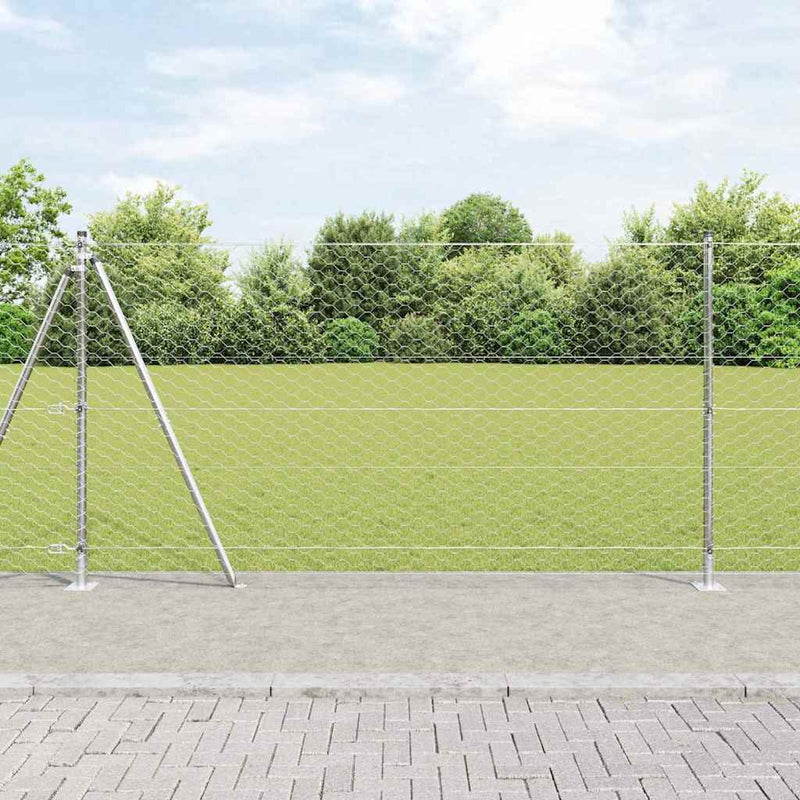 Load image into Gallery viewer, Vidaxl afrasteringspaal zilver 10 x 1,2 m (50 mm gaas) staal
