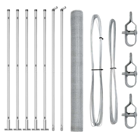 Vidaxl afrasteringspaal zilver 10 x 1,4 m (13 mm gaas) staal