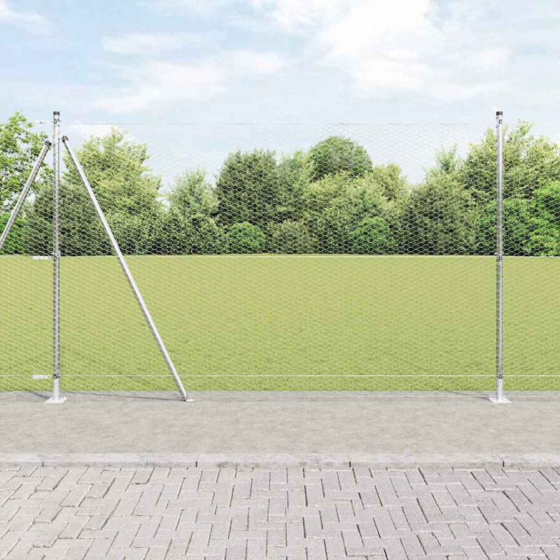 Load image into Gallery viewer, Vidaxl afrasteringspaal zilver 10 x 1,4 m (25 mm gaas) staal
