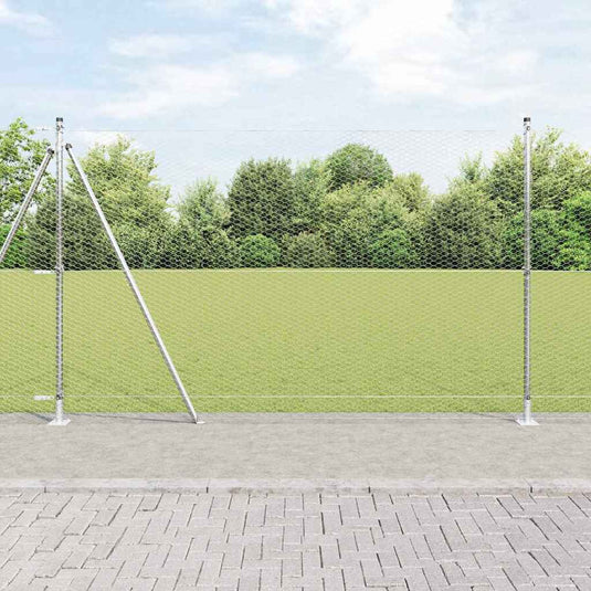 Vidaxl afrasteringspaal zilver 10 x 1,5 m (25 mm gaas) staal