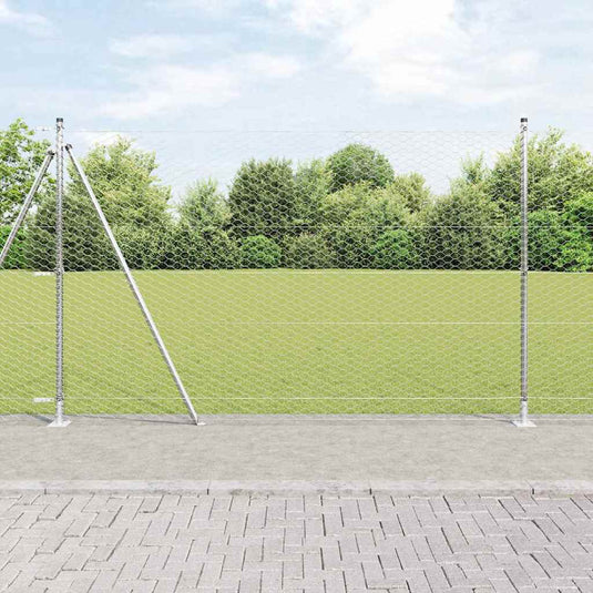 Vidaxl afrasteringspaal zilver 10 x 1,5 m (36 mm gaas) staal