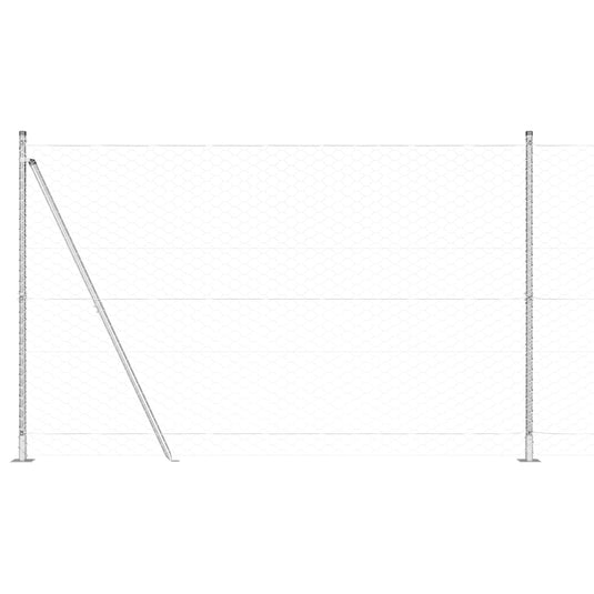 Vidaxl afrasteringspaal zilver 10 x 1,5 m (50 mm gaas) staal