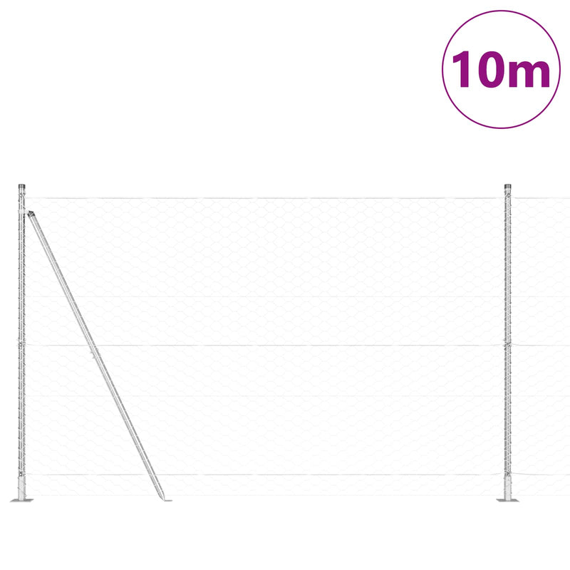 Load image into Gallery viewer, Vidaxl afrasteringspaal zilver 10 x 1,5 m (50 mm gaas) staal
