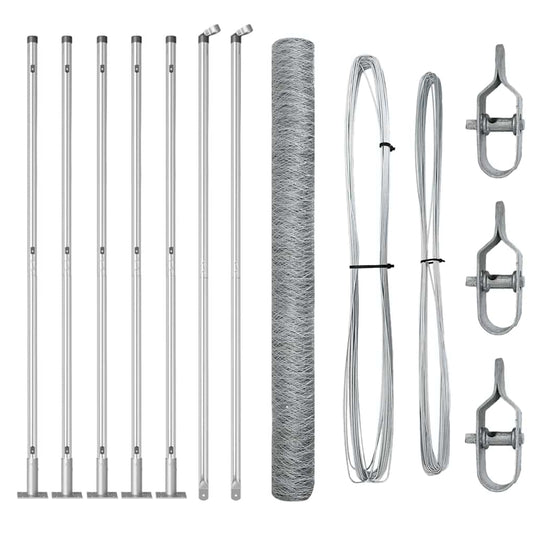Vidaxl afrasteringspaal zilver 10 x 1,6 m (50 mm gaas) staal