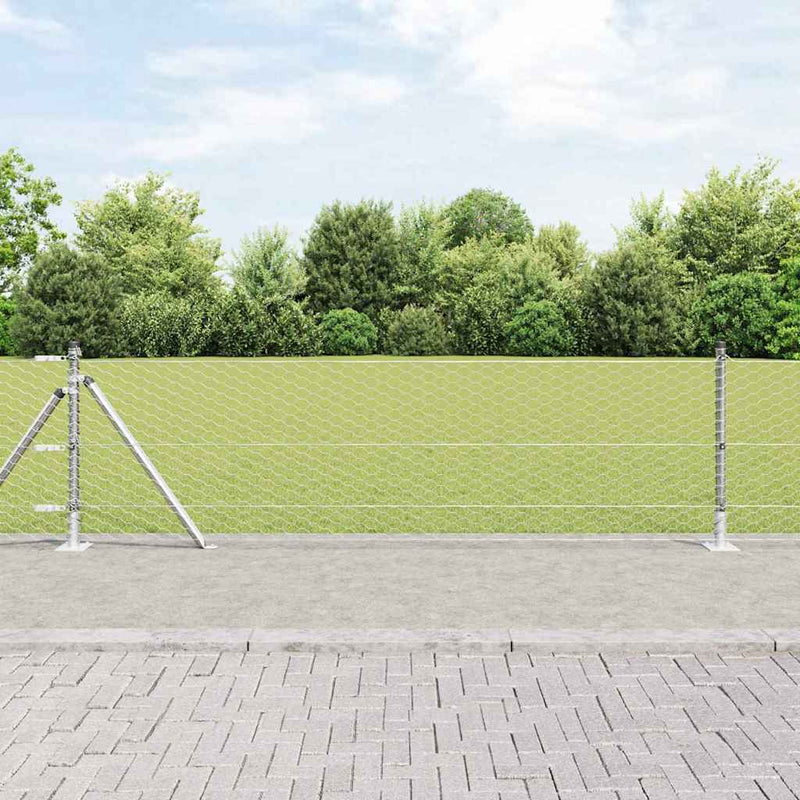 Load image into Gallery viewer, Vidaxl afrasteringspaal zilver 25 x 0,5 m (36 mm gaas) staal
