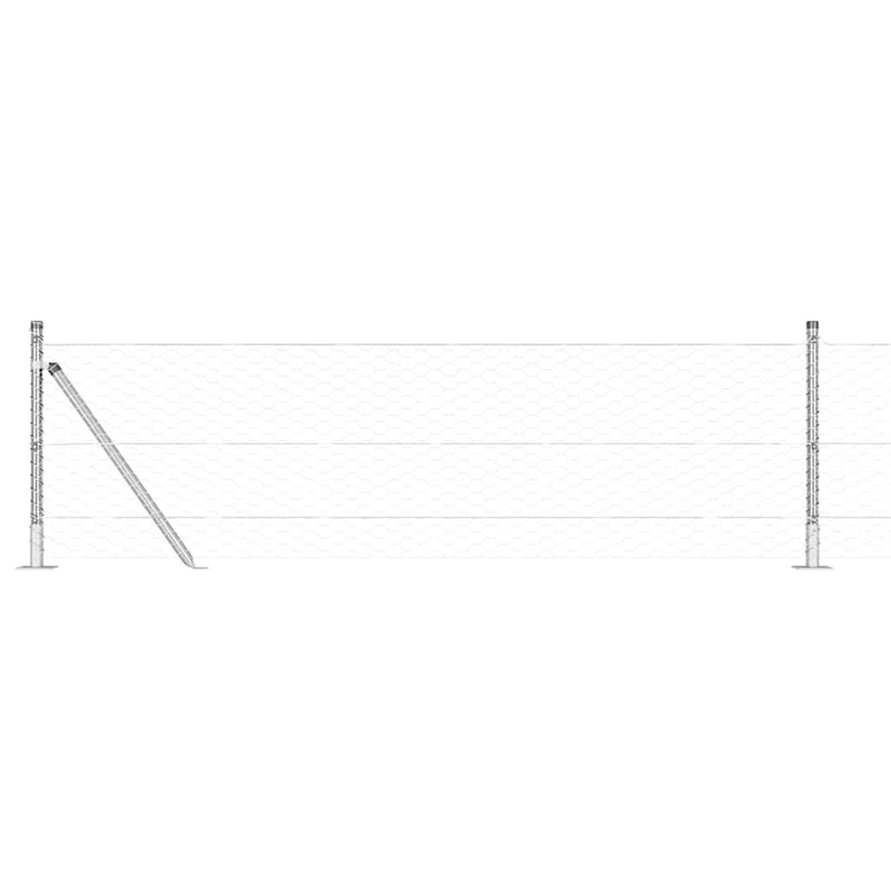 Load image into Gallery viewer, Vidaxl afrasteringspaal zilver 25 x 0,5 m (36 mm gaas) staal
