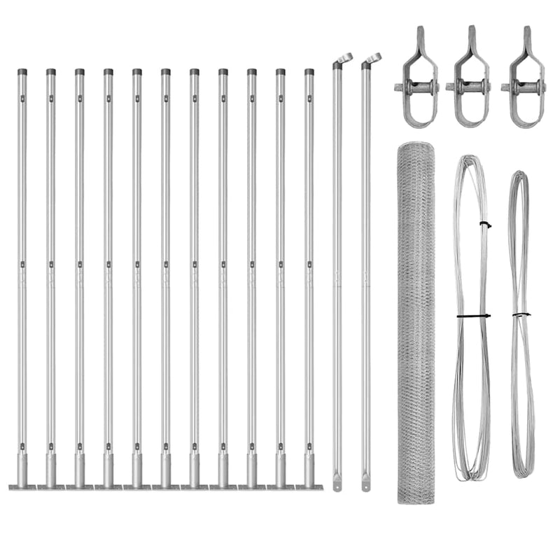 Load image into Gallery viewer, Vidaxl afrasteringspaal zilver 25 x 1,4 m (25 mm gaas) staal

