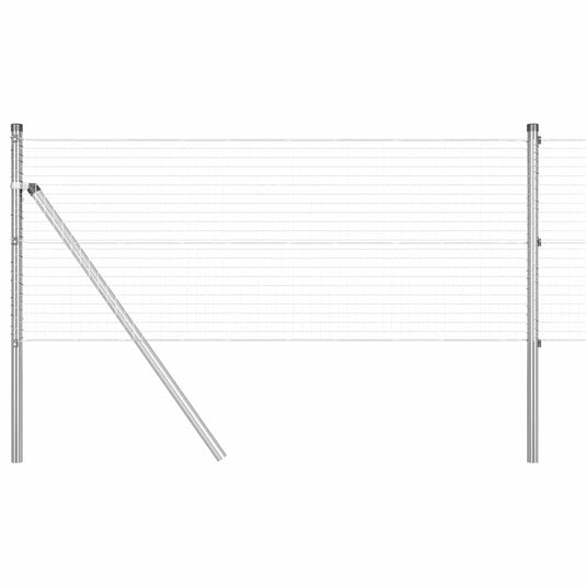 Vidaxl afrasteringspaal zilver 10 x 0,4 m (25 x 25 mm gaas) staal