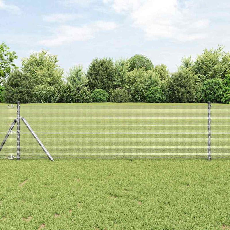 Load image into Gallery viewer, Vidaxl afrasteringspaal zilver 10 x 0,5 m (12 x 12 mm mesh) staal
