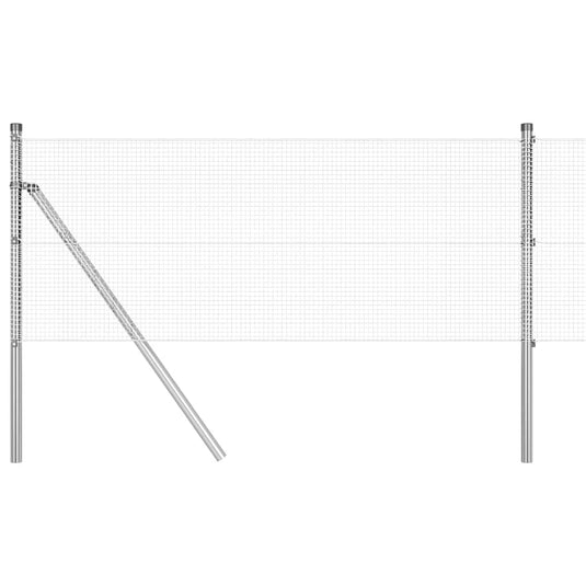 Vidaxl afrasteringspaal zilver 10 x 0,5 m (12 x 12 mm mesh) staal