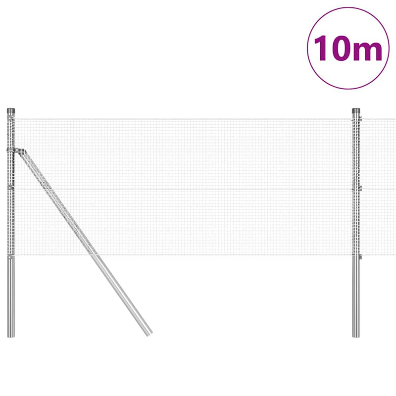 Load image into Gallery viewer, Vidaxl afrasteringspaal zilver 10 x 0,5 m (12 x 12 mm mesh) staal
