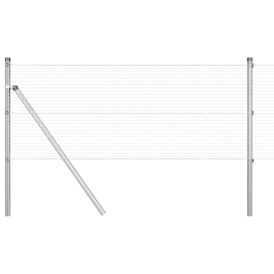 Vidaxl afrasteringspaal zilver 10 x 0,6 m (19 x 19 mm gaas) staal