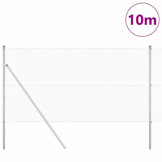 Vidaxl afrasteringspaal zilver 10 x 1,4 m (12 x 12 mm gaas) staal