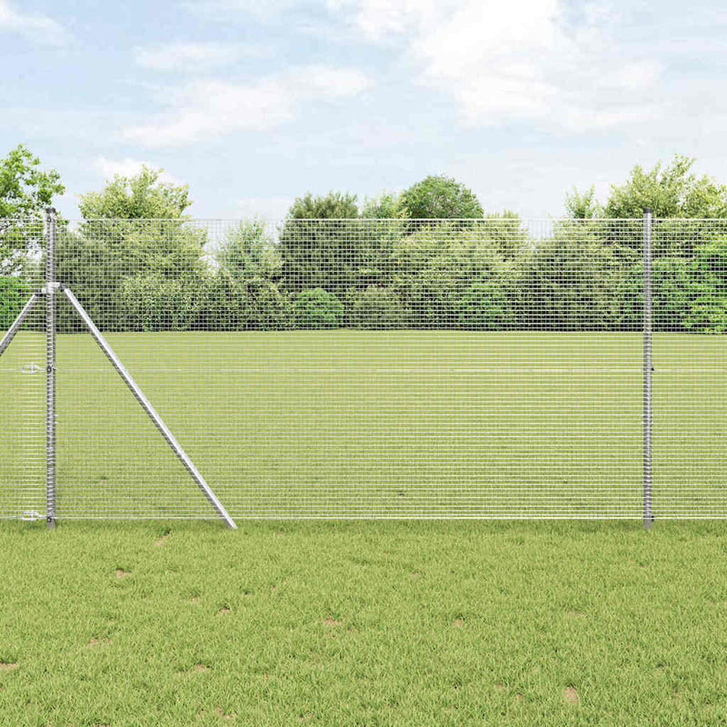 Load image into Gallery viewer, Vidaxl afrasteringspaal zilver 10 x 1,4 m (16 x 16 mm gaas) staal
