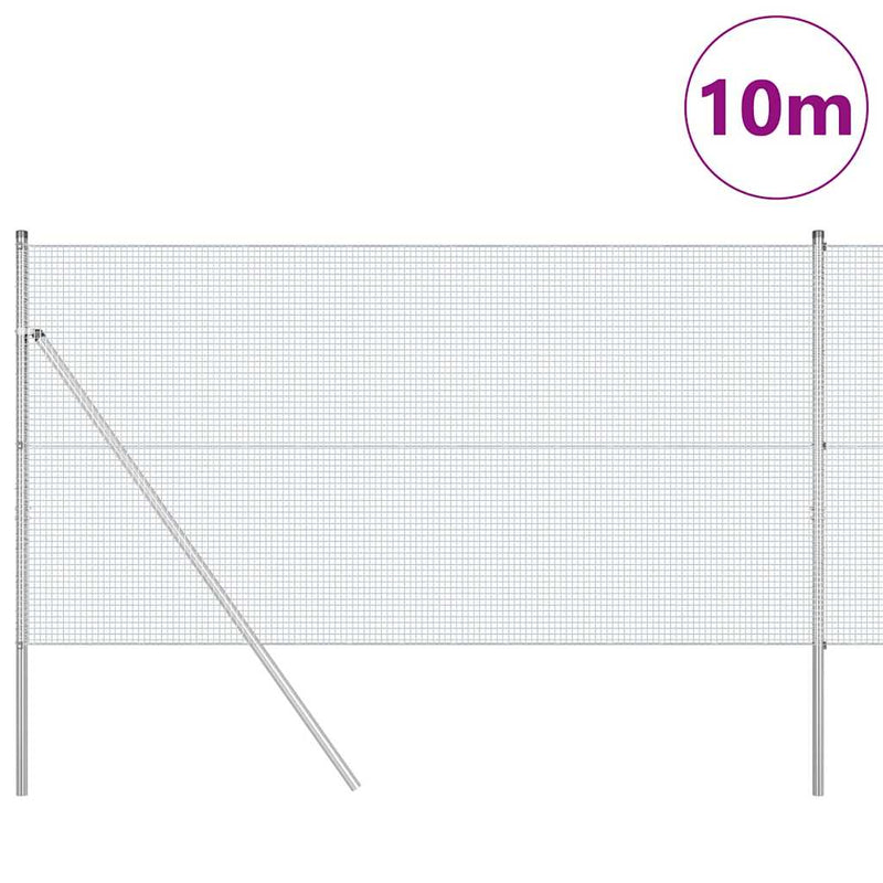 Load image into Gallery viewer, Vidaxl afrasteringspaal zilver 10 x 1,4 m (16 x 16 mm gaas) staal
