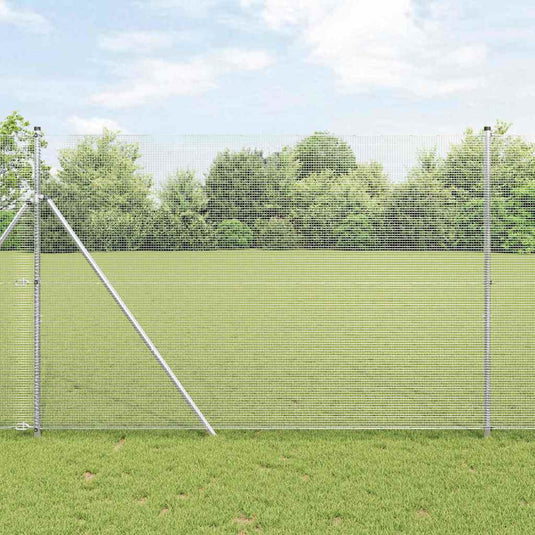 Vidaxl afrasteringspaal zilver 10 x 1,5 m (12 x 12 mm gaas) staal
