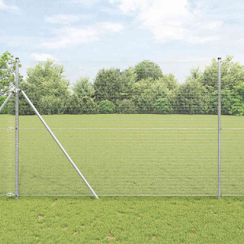 Load image into Gallery viewer, Vidaxl afrasteringspaal zilver 10 x 1,5 m (16 x 16 mm gaas) staal
