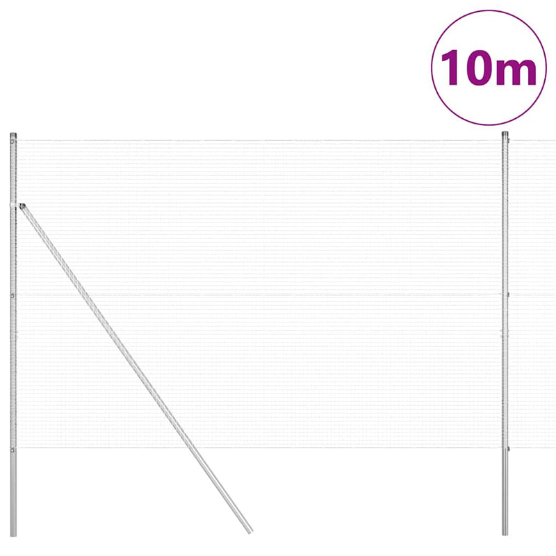Load image into Gallery viewer, Vidaxl afrasteringspaal zilver 10 x 1,5 m (19 x 19 mm gaas) staal
