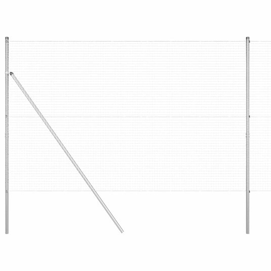 Vidaxl afrasteringspaal zilver 10 x 1,5 m (25 x 25 mm gaas) staal