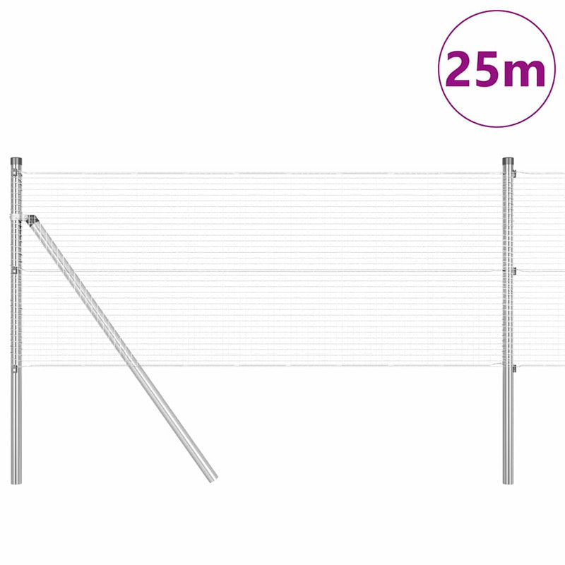 Load image into Gallery viewer, Vidaxl afrasteringspaal zilver 25 x 0,4 m (16 x 16 mm gaas) staal
