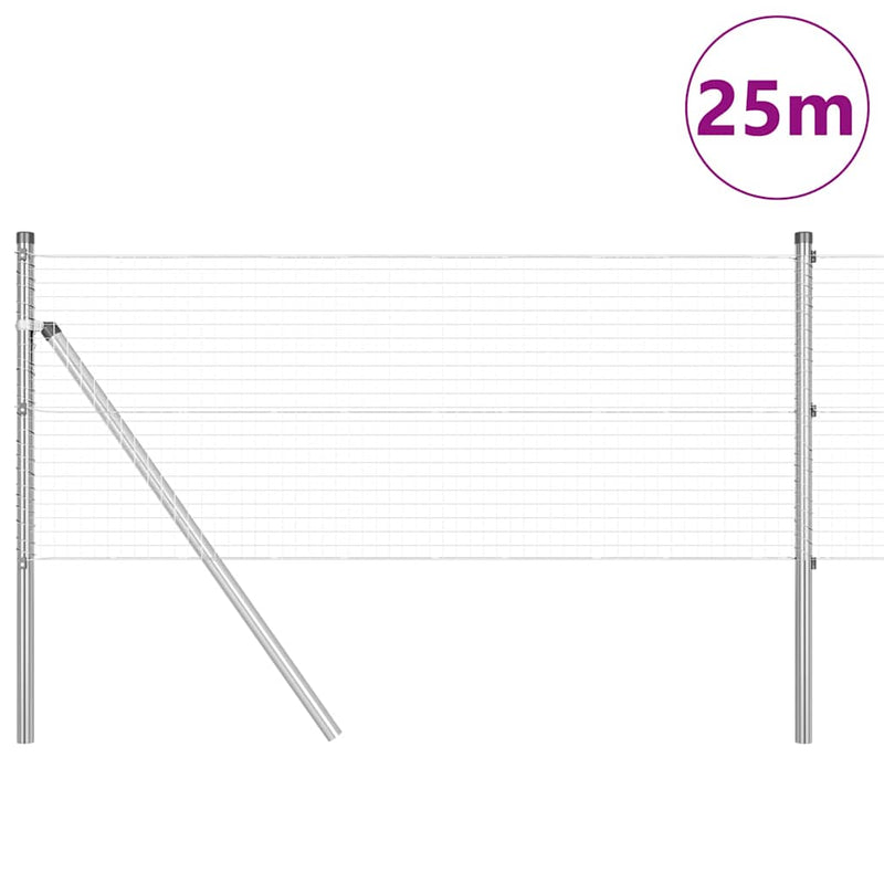 Load image into Gallery viewer, Vidaxl afrasteringspaal zilver 25 x 0,5 m (25 x 25 mm gaas) staal
