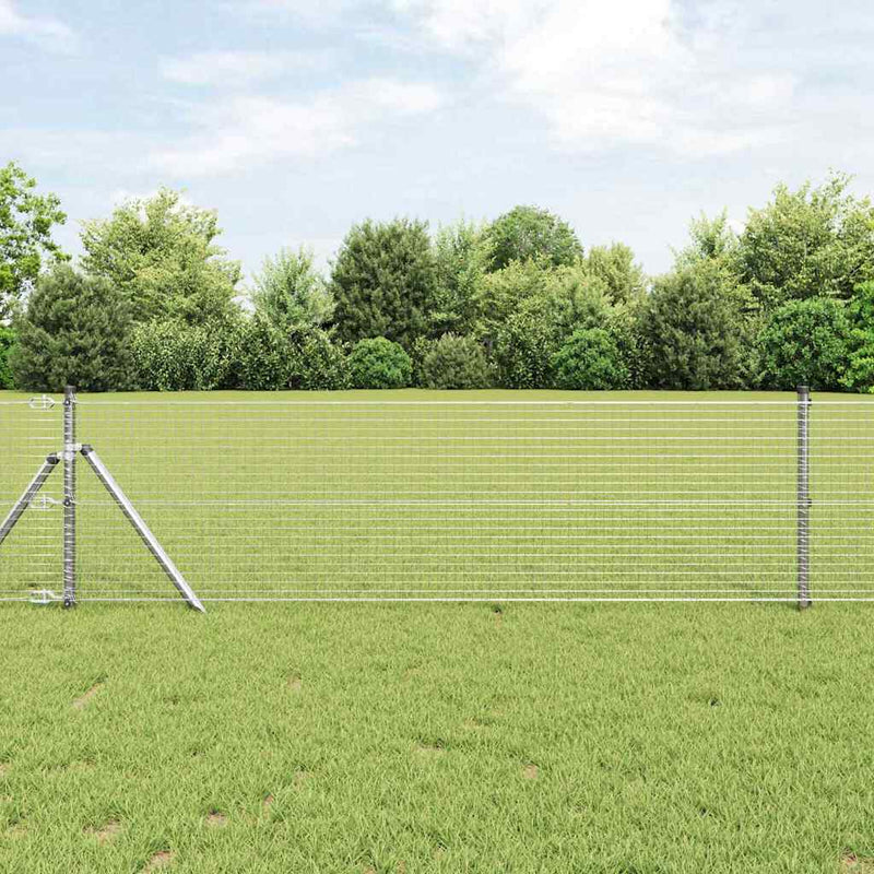 Load image into Gallery viewer, Vidaxl afrasteringspaal zilver 25 x 0,6 m (25 x 25 mm gaas) staal
