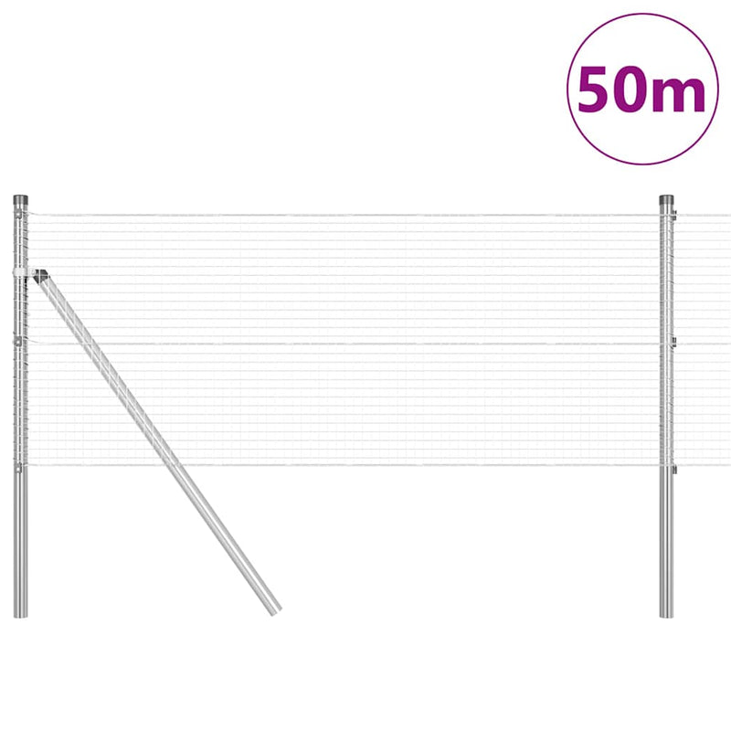Load image into Gallery viewer, Vidaxl afrasteringspaal zilver 50 x 0,4 m (19 x 19 mm gaas) staal
