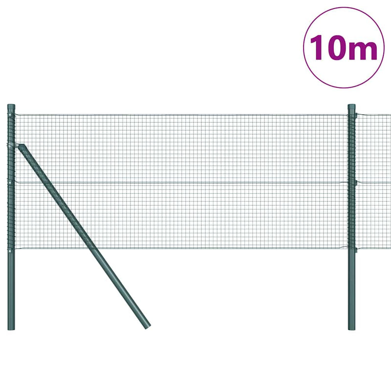 Load image into Gallery viewer, Vidaxl afrasteringspaal groen 10 x 0,5 m (16 x 16 mm gaas) staal
