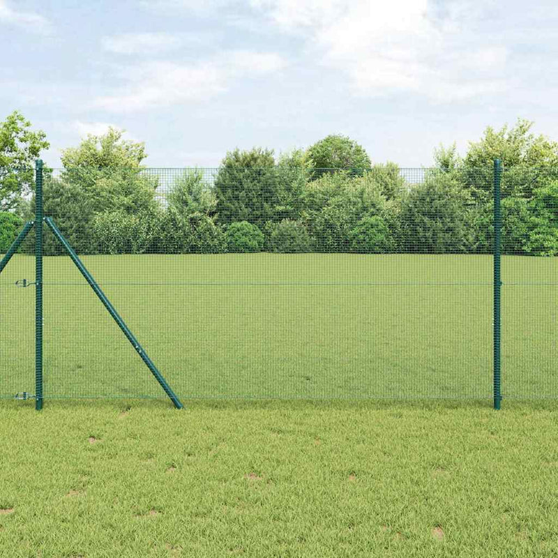 Load image into Gallery viewer, Vidaxl afrasteringspaal groen 10 x 1 m (12 x 12 mm gaas) staal
