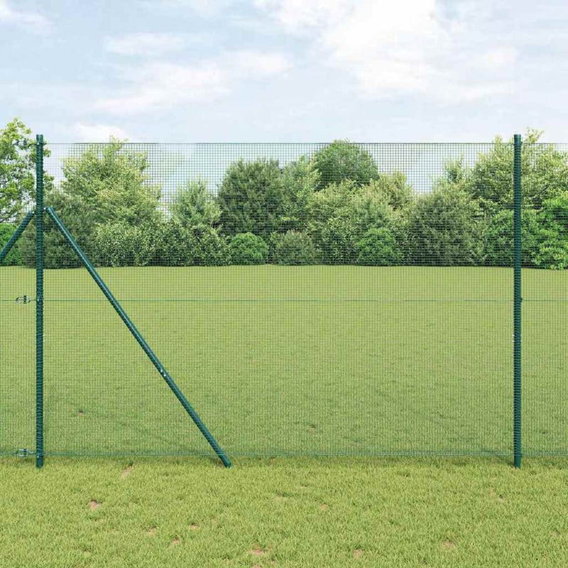 Load image into Gallery viewer, Vidaxl afrasteringspaal groen 10 x 1,5 m (12 x 12 mm gaas) staal
