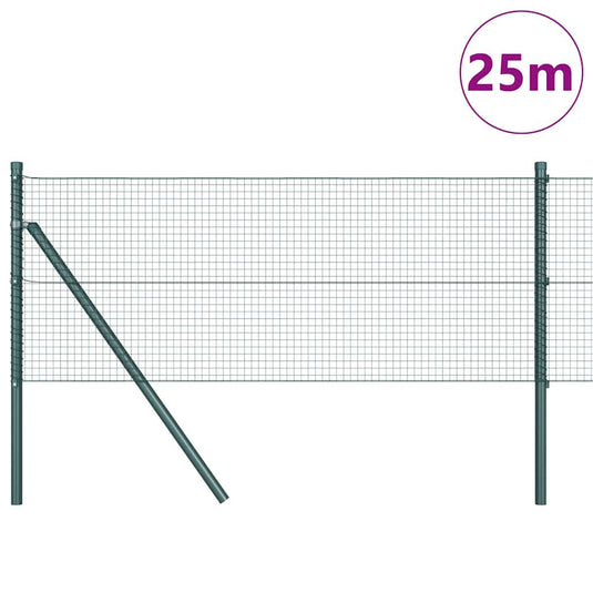 Vidaxl afrasteringspaal groen 25 x 0,5 m (19 x 19 mm mesh) staal