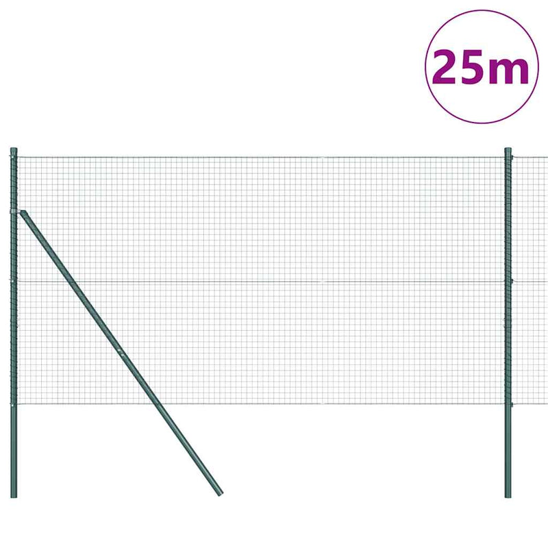 Load image into Gallery viewer, Vidaxl afrasteringspaal groen 25 x 1 m (25 x 25 mm gaas) staal
