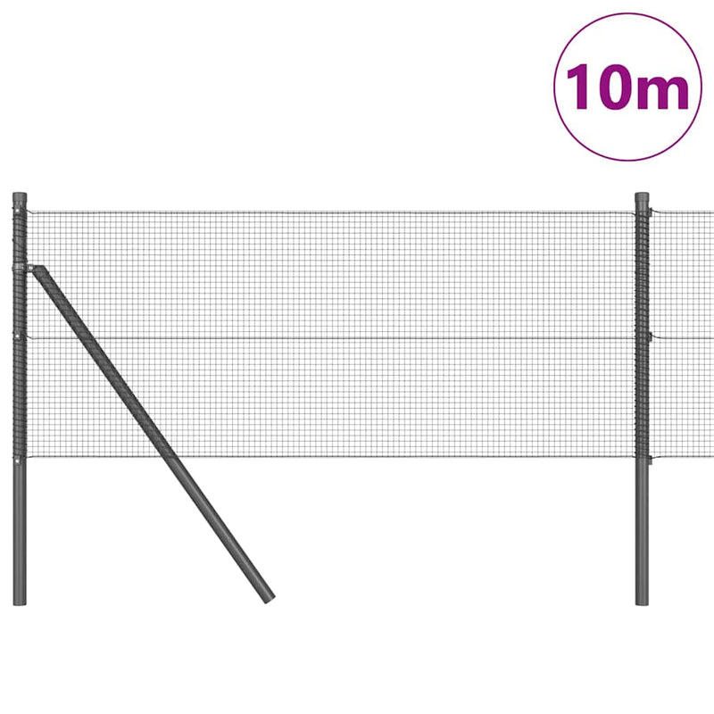 Load image into Gallery viewer, Vidaxl afrasteringspaal grijs 10 x 0,5 m (12 x 12 mm mesh) staal

