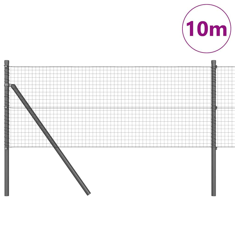 Load image into Gallery viewer, Vidaxl afrasteringspaal grijs 10 x 0,5 m (25 x 25 mm gaas) staal
