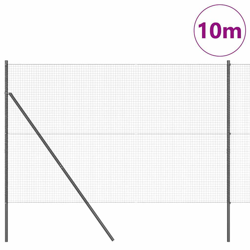 Load image into Gallery viewer, Vidaxl afrasteringspaal grijs 10 x 1,5 m (25 x 25 mm gaas) staal
