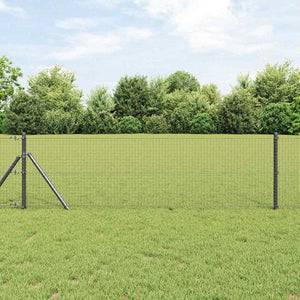 Vidaxl afrasteringspaal grijs 25 x 0,8 m (25 x 25 mm gaas)