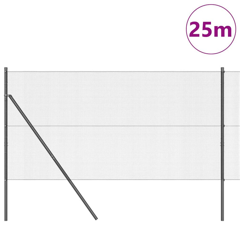 Load image into Gallery viewer, Vidaxl afrasteringspaal grijs 25 x 1 m (12 x 12 mm gaas) staal
