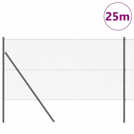 Vidaxl afrasteringspaal grijs 25 x 1,2 m (25 x 25 mm gaas)