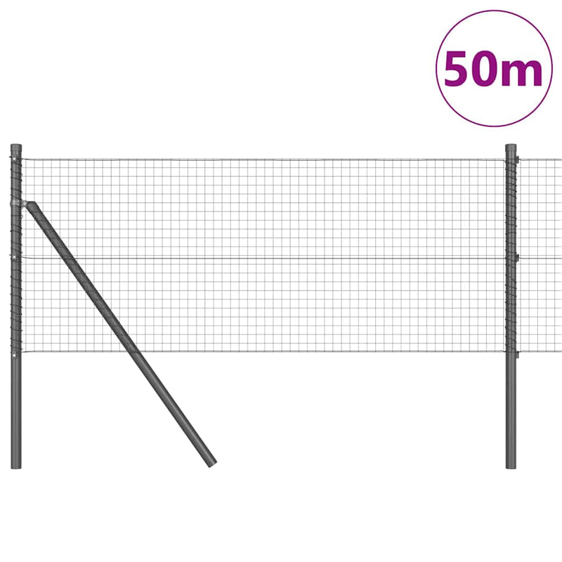 Load image into Gallery viewer, Vidaxl afrasteringspaal grijs 50 x 0,4 m (25 x 25 mm gaas)
