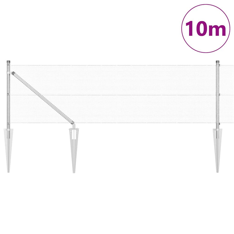 Load image into Gallery viewer, Vidaxl afrasteringspaal zilver 10 x 0,6 m (12 x 12 mm gaas) staal
