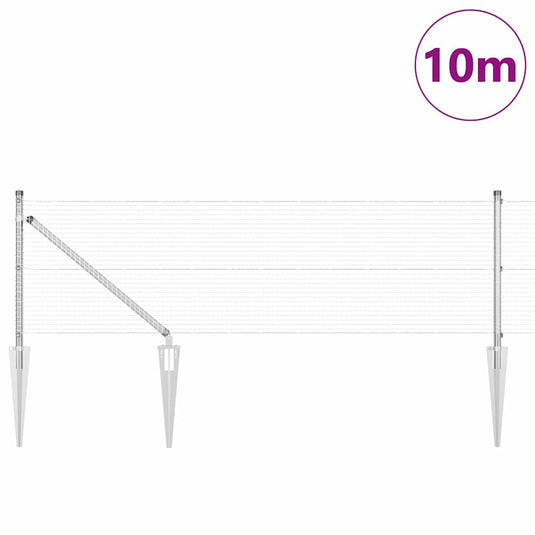Vidaxl afrasteringspaal zilver 10 x 0,6 m (19 x 19 mm gaas) staal