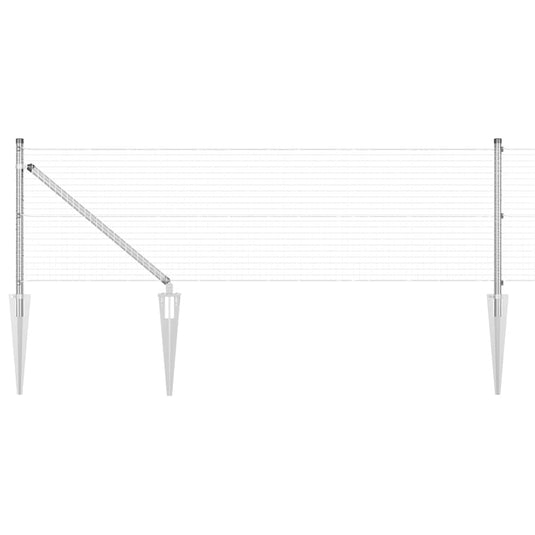 Vidaxl afrasteringspaal zilver 10 x 0,6 m (25 x 25 mm gaas) staal