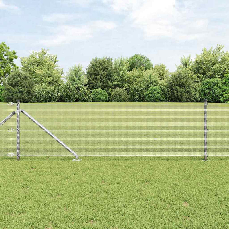 Load image into Gallery viewer, Vidaxl afrasteringspaal zilver 10 x 0,8 m (12 x 12 mm gaas) staal
