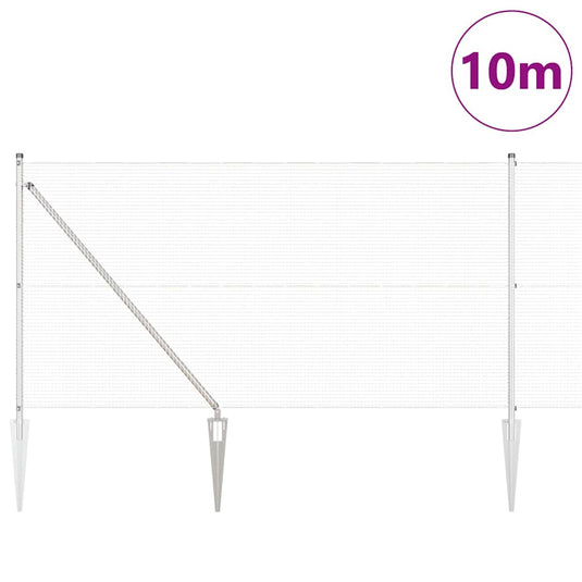 Vidaxl afrasteringspaal zilver 10 x 1 m (16 x 16 mm gaas) staal
