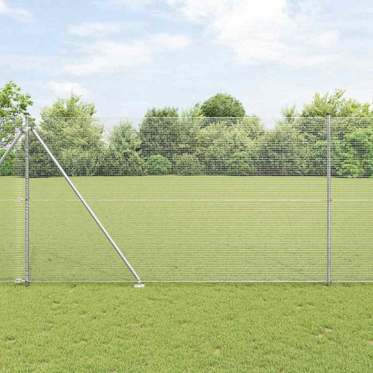 Vidaxl afrasteringspaal zilver 10 x 1,5 m (16 x 16 mm gaas) staal
