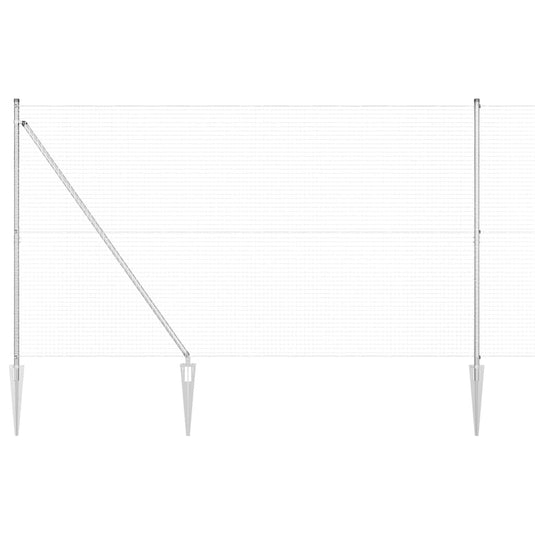 Vidaxl afrasteringspaal zilver 10 x 1,5 m (25 x 25 mm gaas) staal