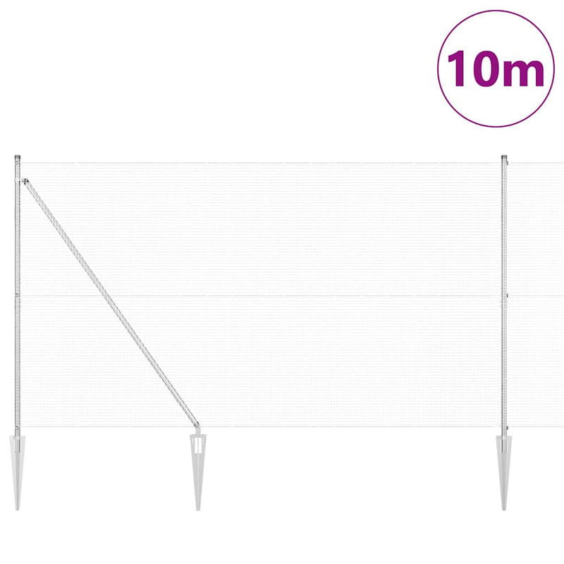 Load image into Gallery viewer, Vidaxl afrasteringspaal zilver 10 x 1,6 m (16 x 16 mm gaas) staal
