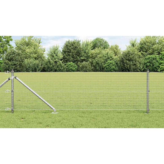 Vidaxl afrasteringspaal zilver 25 x 0,4 m (25 x 25 mm gaas) staal