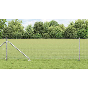 Vidaxl afrasteringspaal zilver 25 x 0,5 m (16 x 16 mm gaas) staal